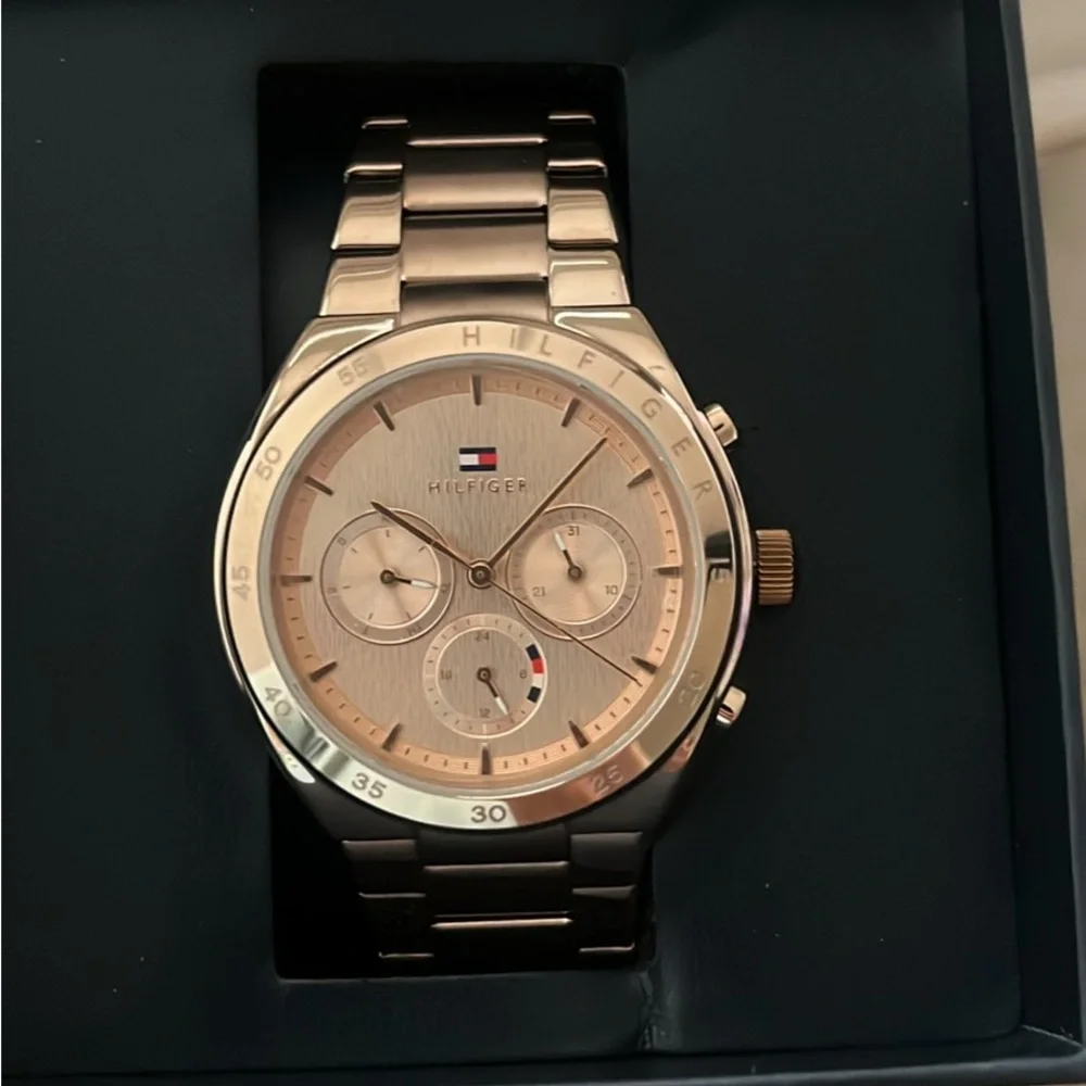 Tommy Hilfiger Rose Gold-Tone Multifunction Bracelet Watch
